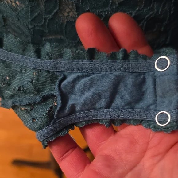 Free People Intimately Teal Lace Halter Bodysuit Sz Small - Picture 5 of 8